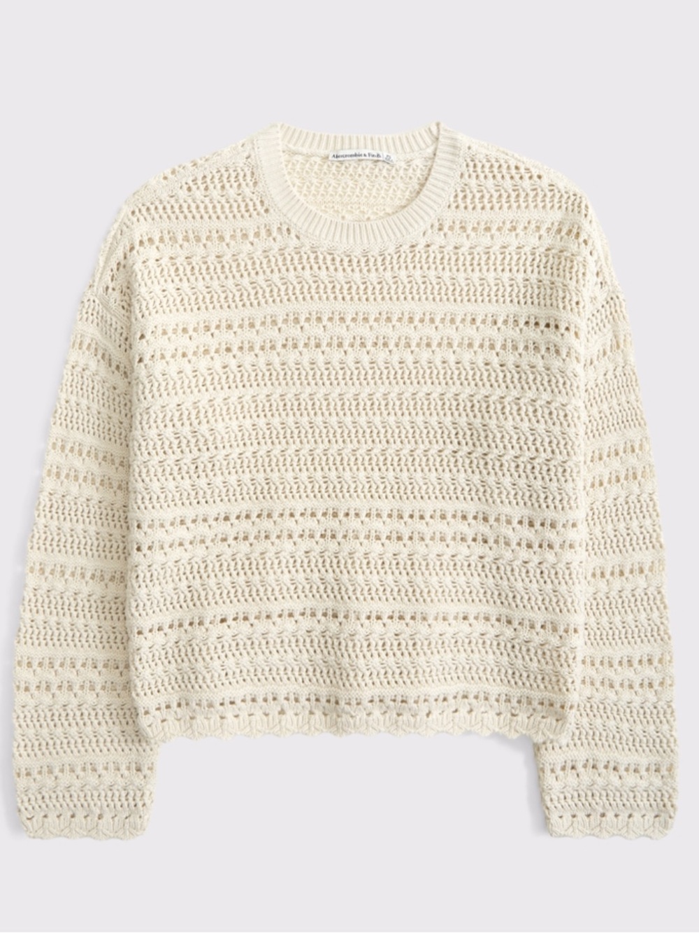 *NWOT* Abercrombie & Fitch Textural Open-Stitch Crew Sweater - Size S